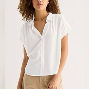 a.n.a Womens Short Sleeve Blouse in white size XXLT